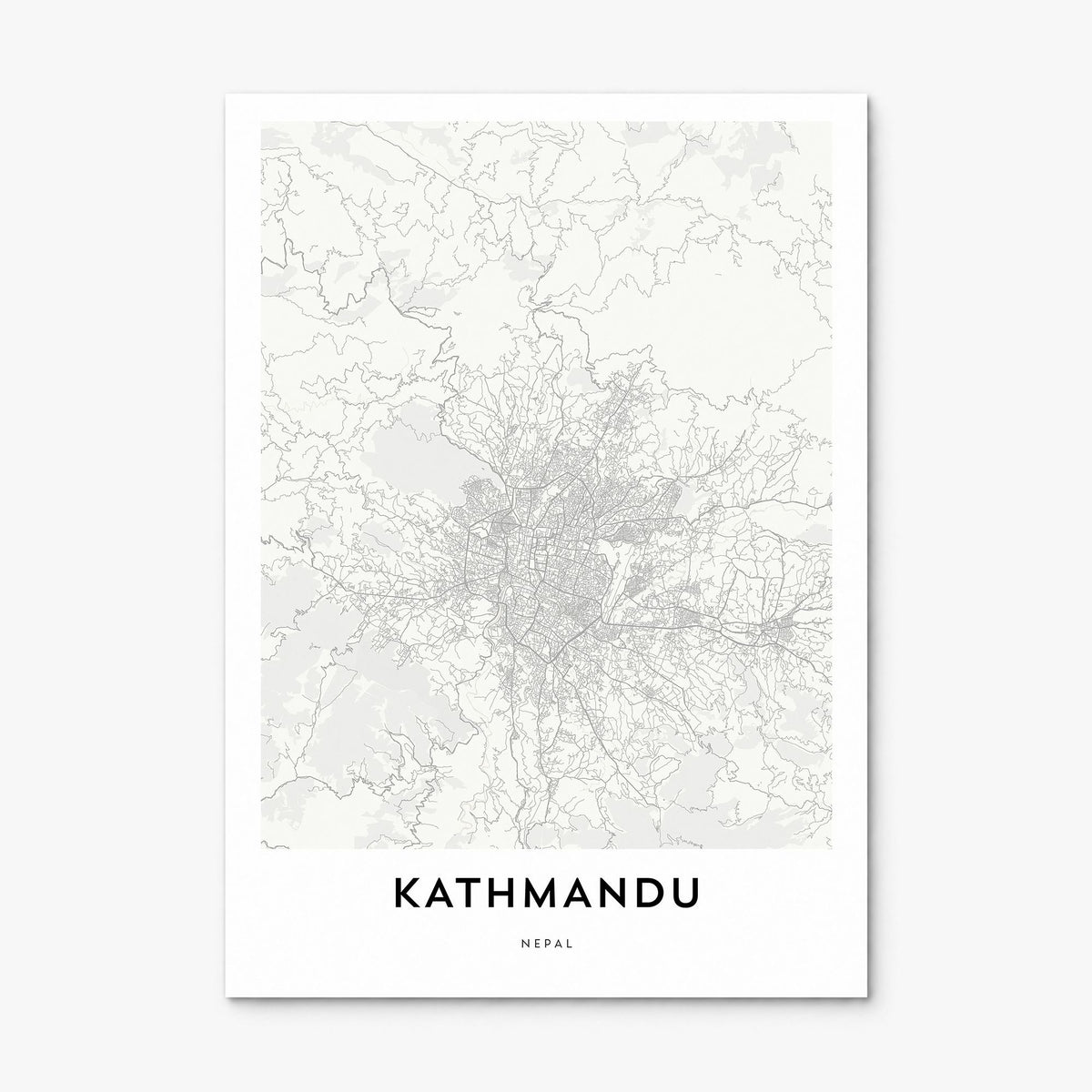 Kathmandu Map Poster, print only (unframed)