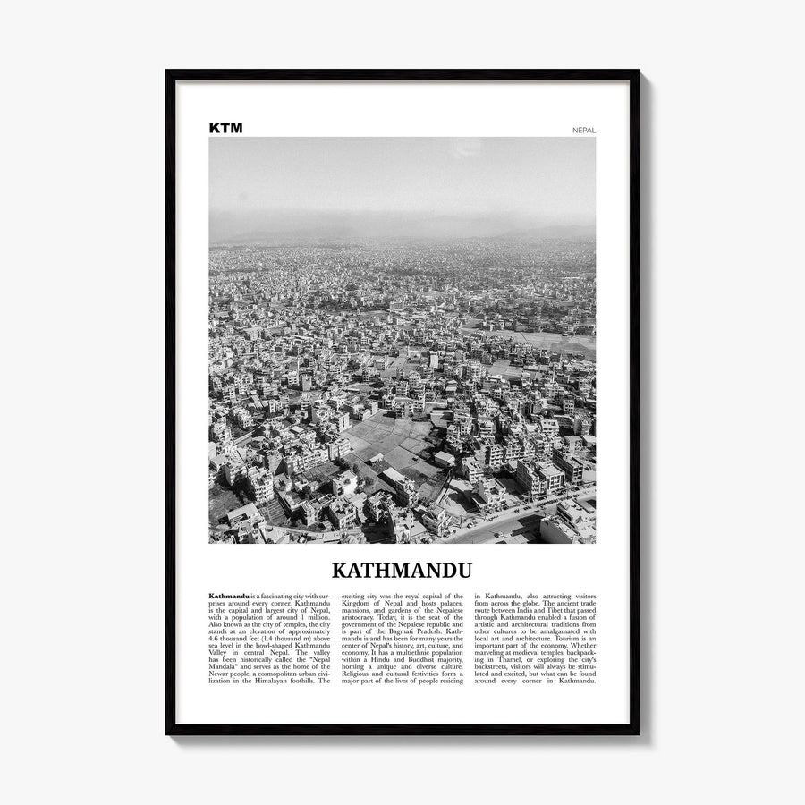 Kathmandu Newspaper Poster, framed poster mockup