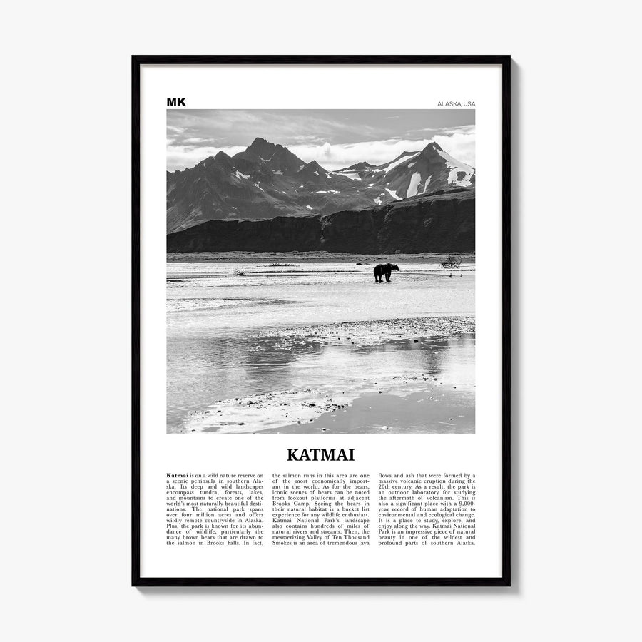 Katmai National Park Newspaper Poster, framed poster mockup