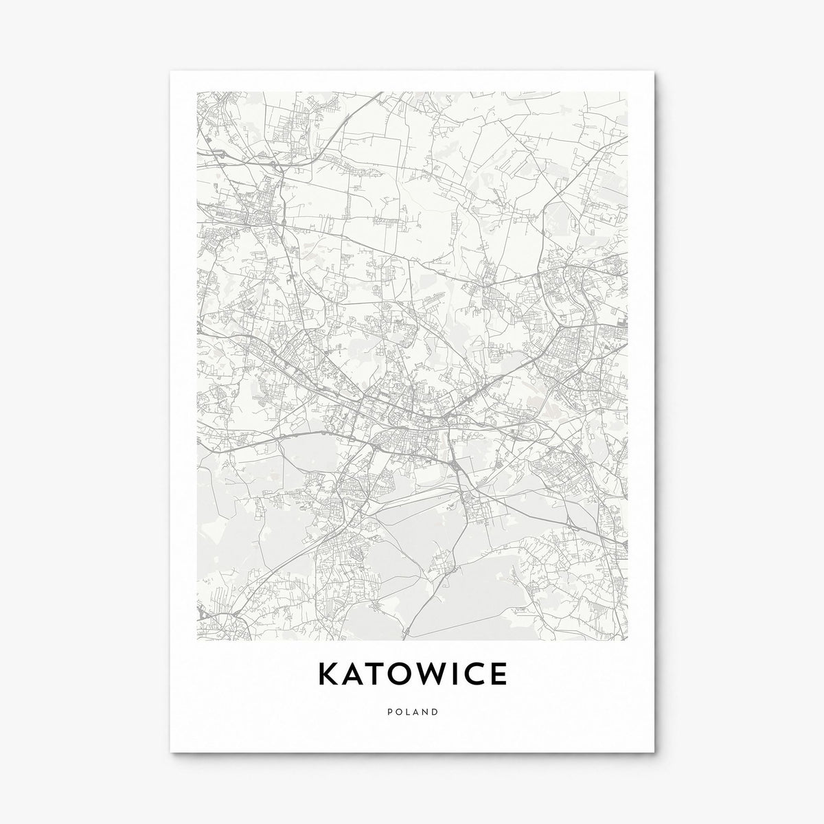 Katowice Map Poster, print only (unframed)