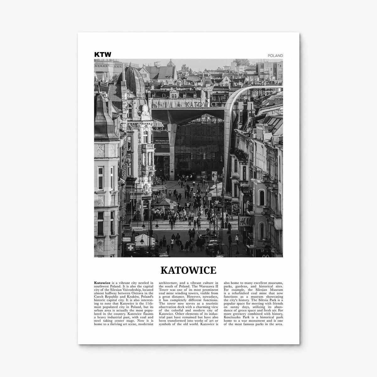 Katowice Newspaper Poster, print only (unframed)