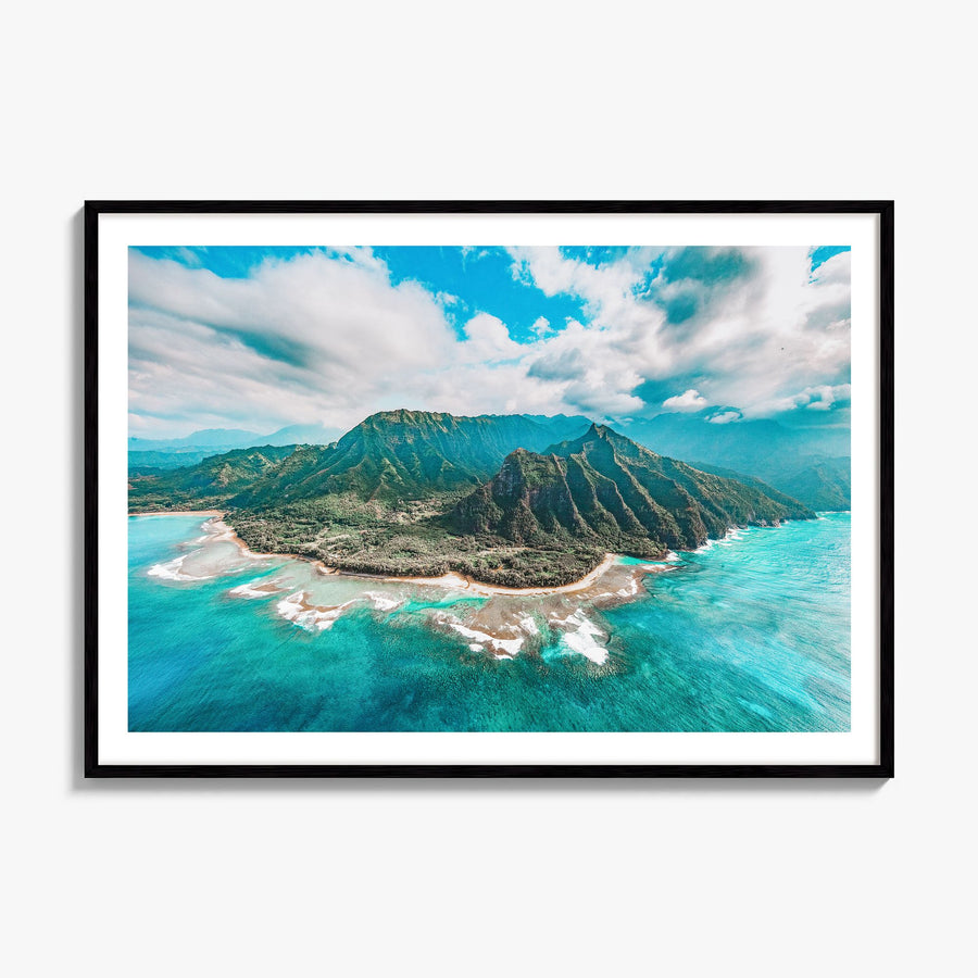 Kauai Photo Poster, framed poster mockup, white border