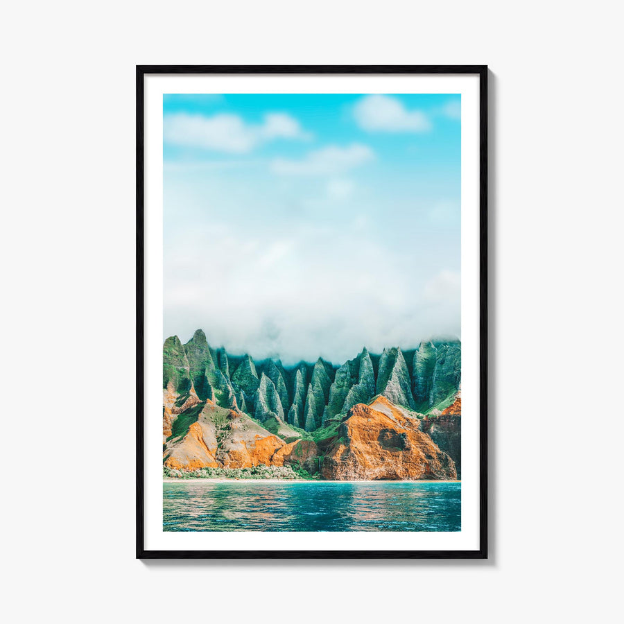 Kauai no. 1 colorful photo poster of Hawaii, USA – vertical wall art, unframed print shown in interior mockup