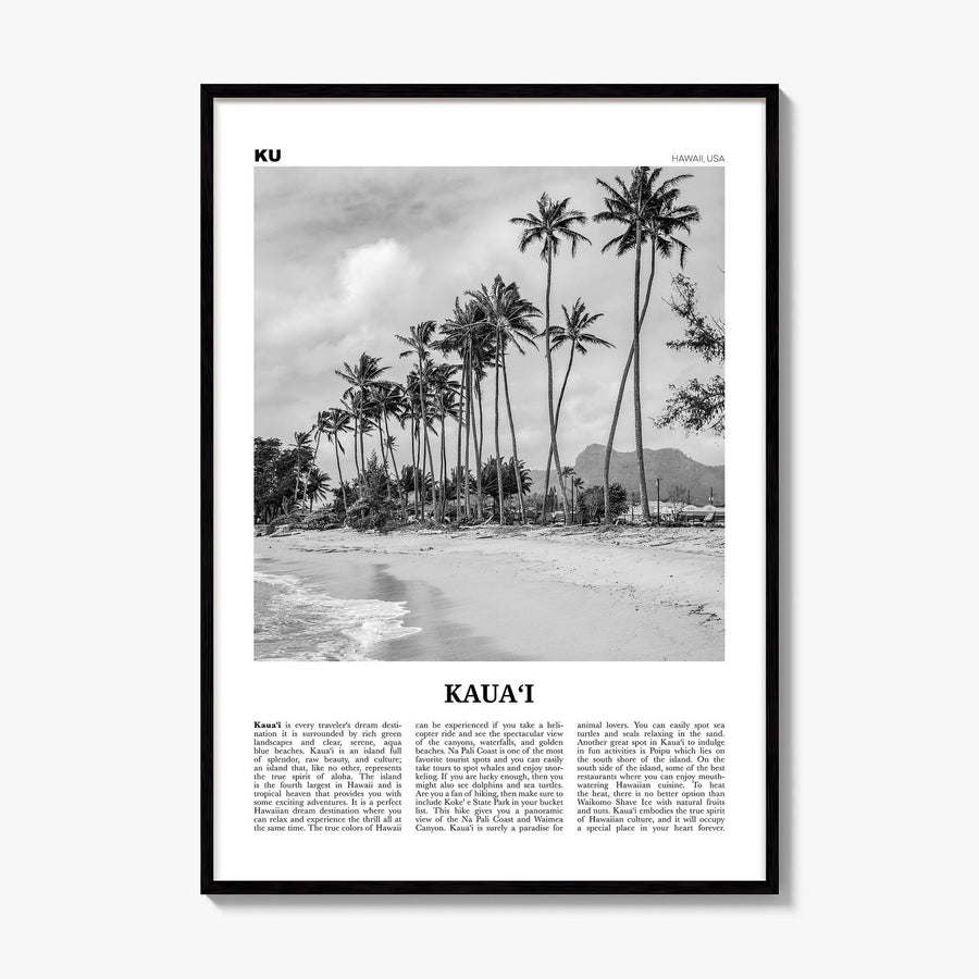 Kauai Newspaper No 2 Poster, framed poster mockup