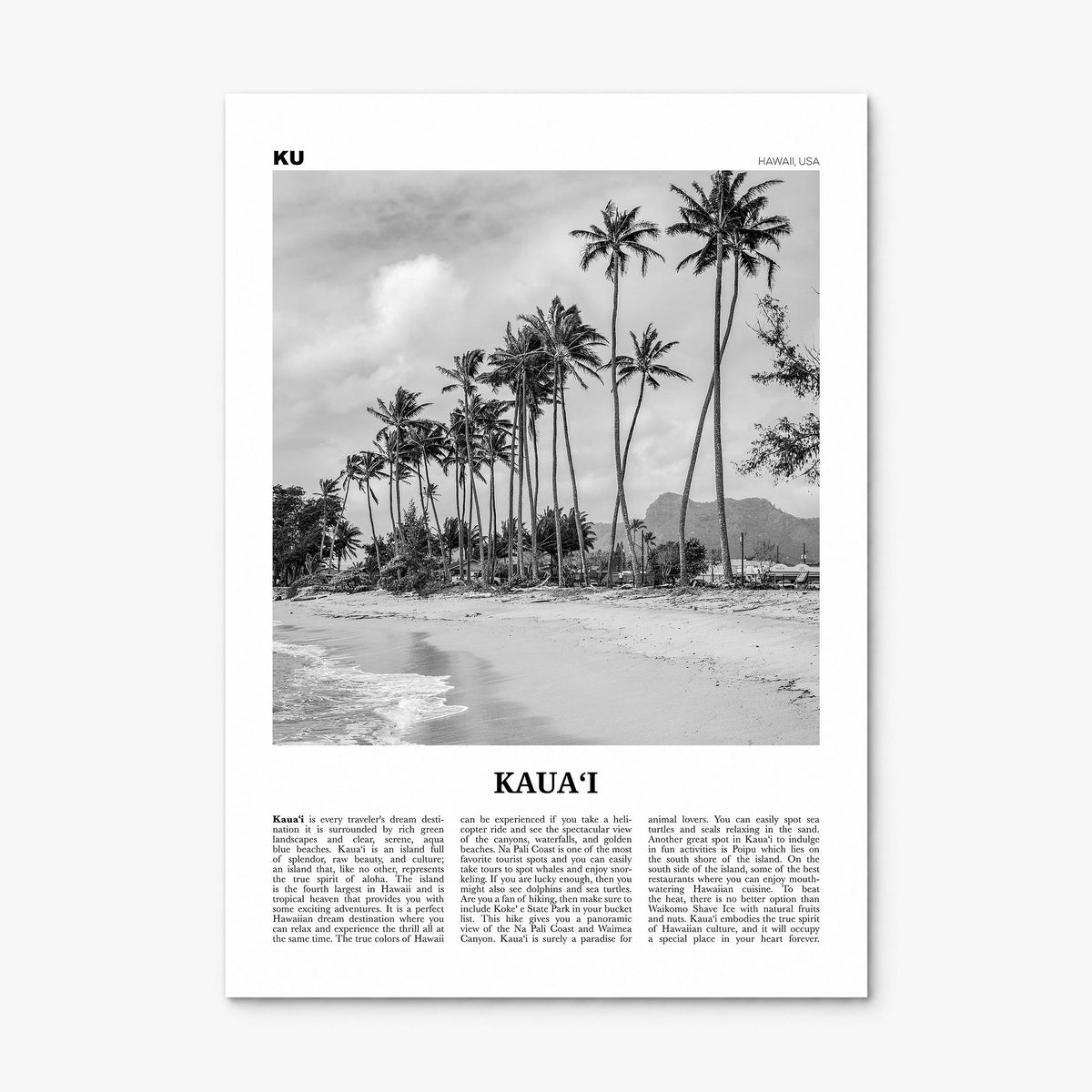 Kauai Newspaper No 2 Poster, print only (unframed)