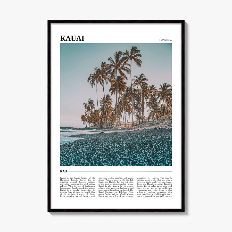 Kauai Travel No 1 Poster, framed poster mockup