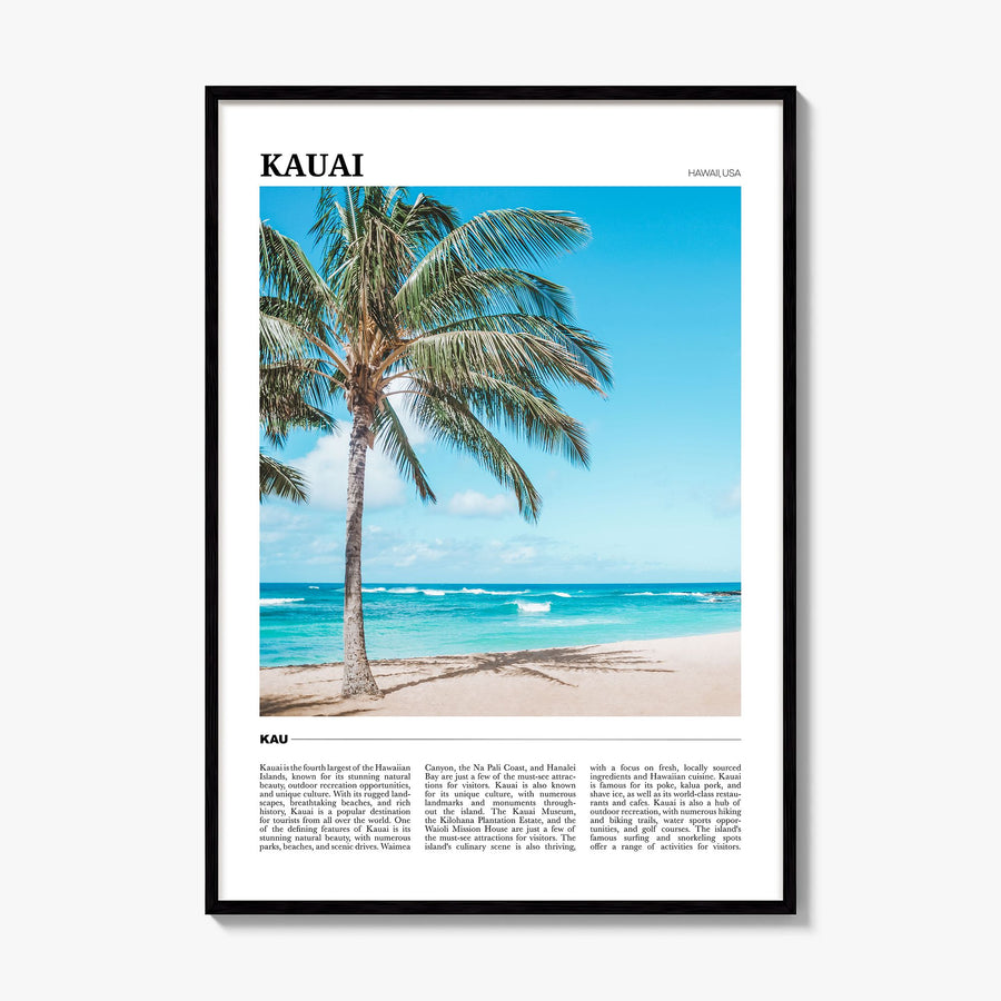 Kauai Travel No 2 Poster, framed poster mockup