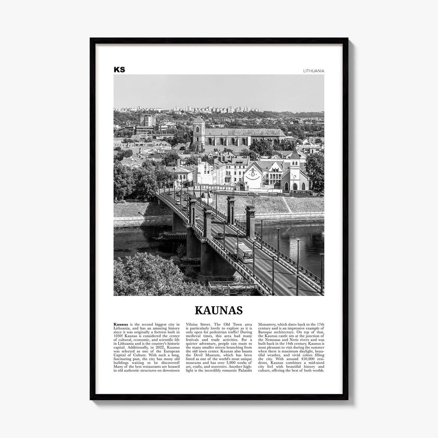 Kaunas Newspaper Poster, framed poster mockup