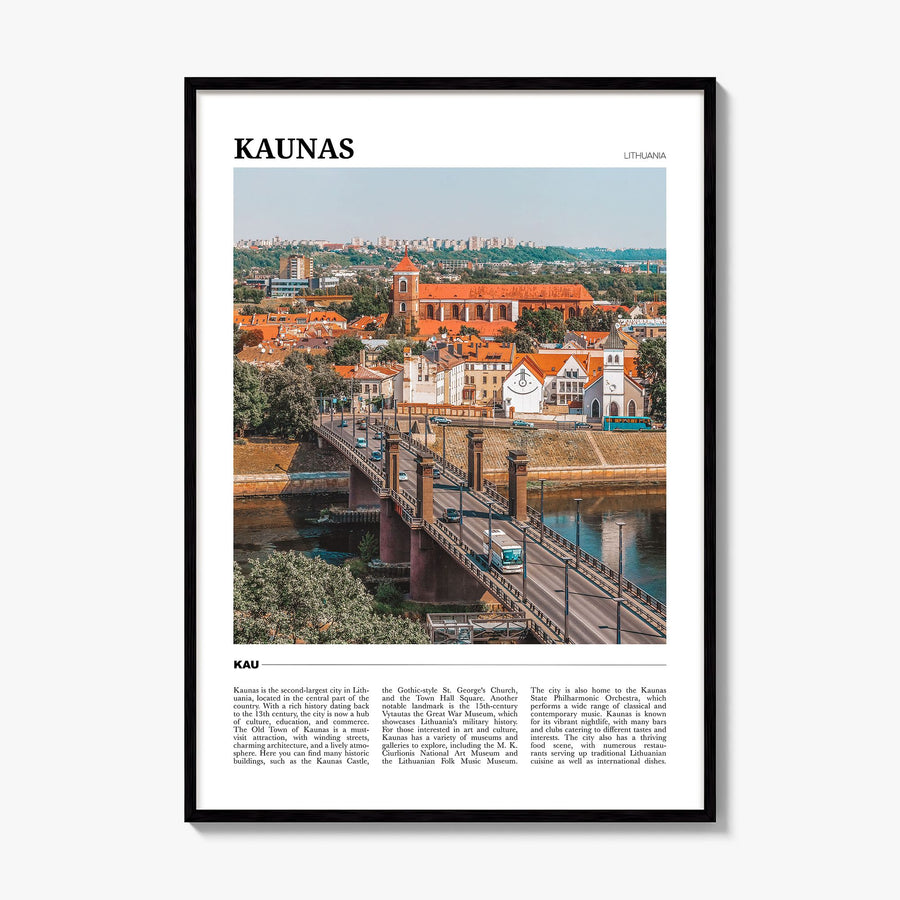 Kaunas Travel Poster, framed poster mockup