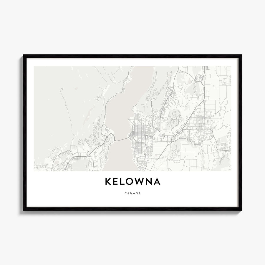 Kelowna Map Poster, framed poster mockup