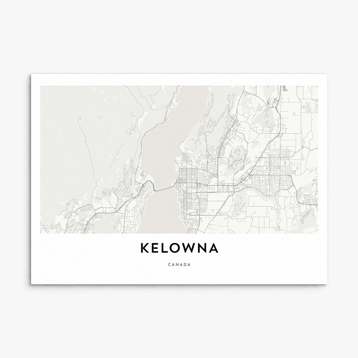 Kelowna Map Poster, print only (unframed)