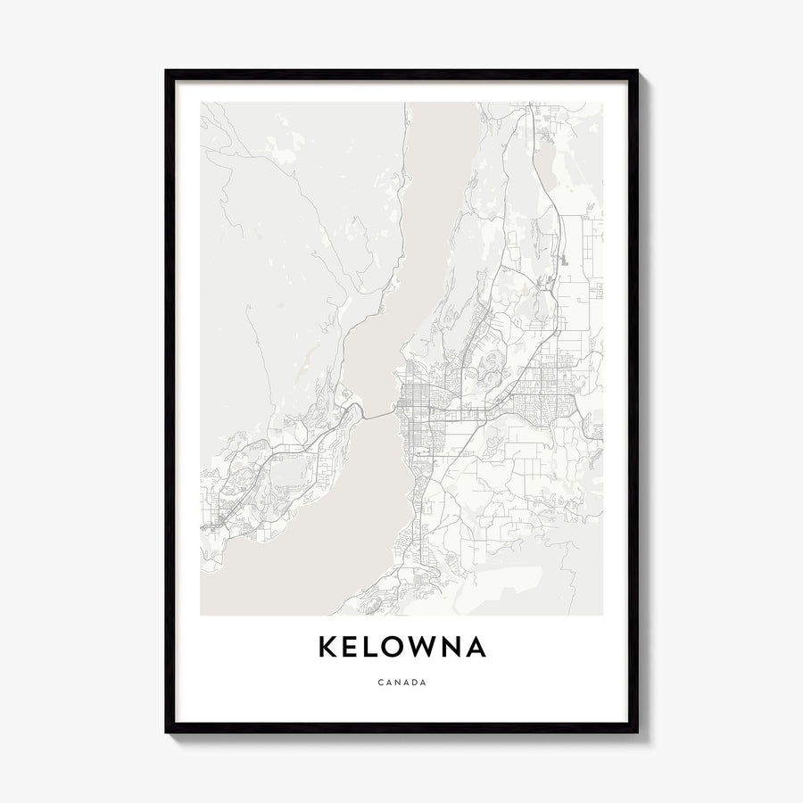 Kelowna Map Poster, framed poster mockup