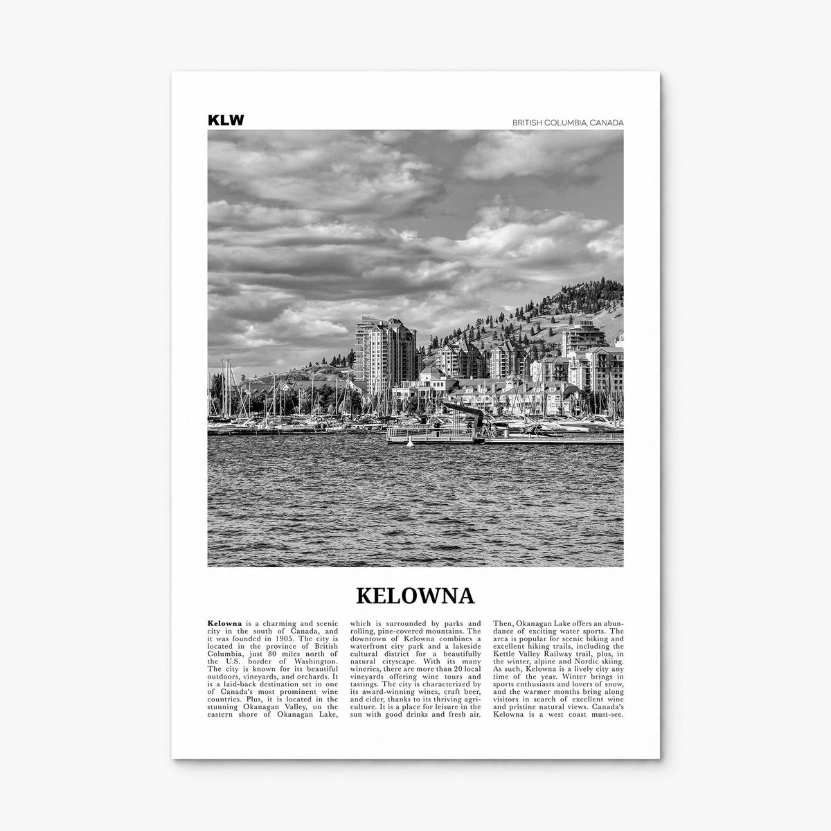 Kelowna Newspaper Poster, print only (unframed)