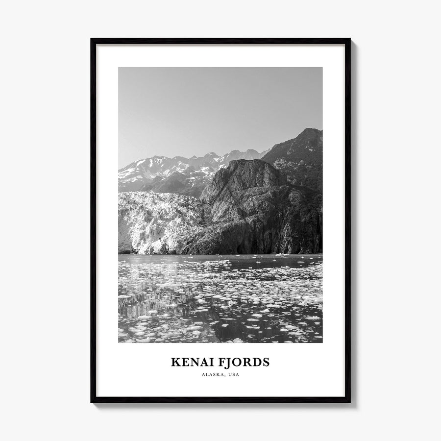 Kenai Fjords National Park Classic Poster, framed poster mockup