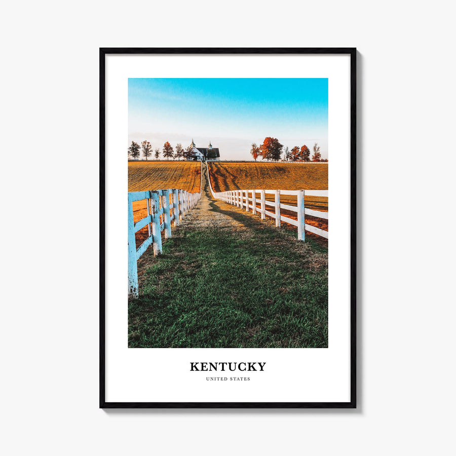 Kentucky colorful classic poster of United States – vertical wall art, unframed print shown in interior mockup