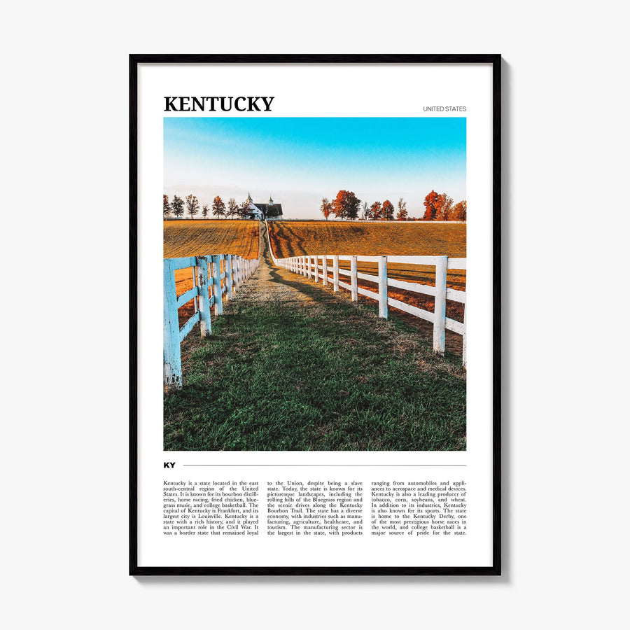 Kentucky Travel Poster, framed poster mockup