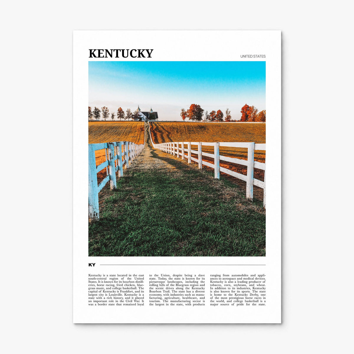 Kentucky Travel Poster, print only (unframed)
