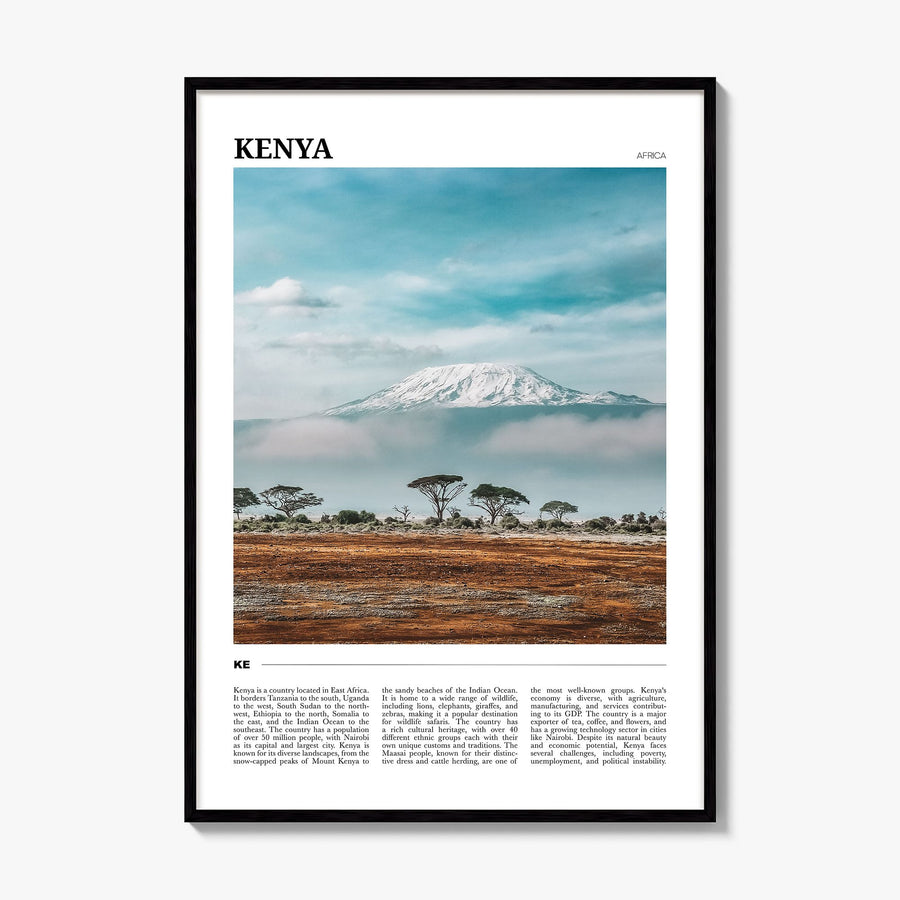 Kenya Travel Poster, framed poster mockup