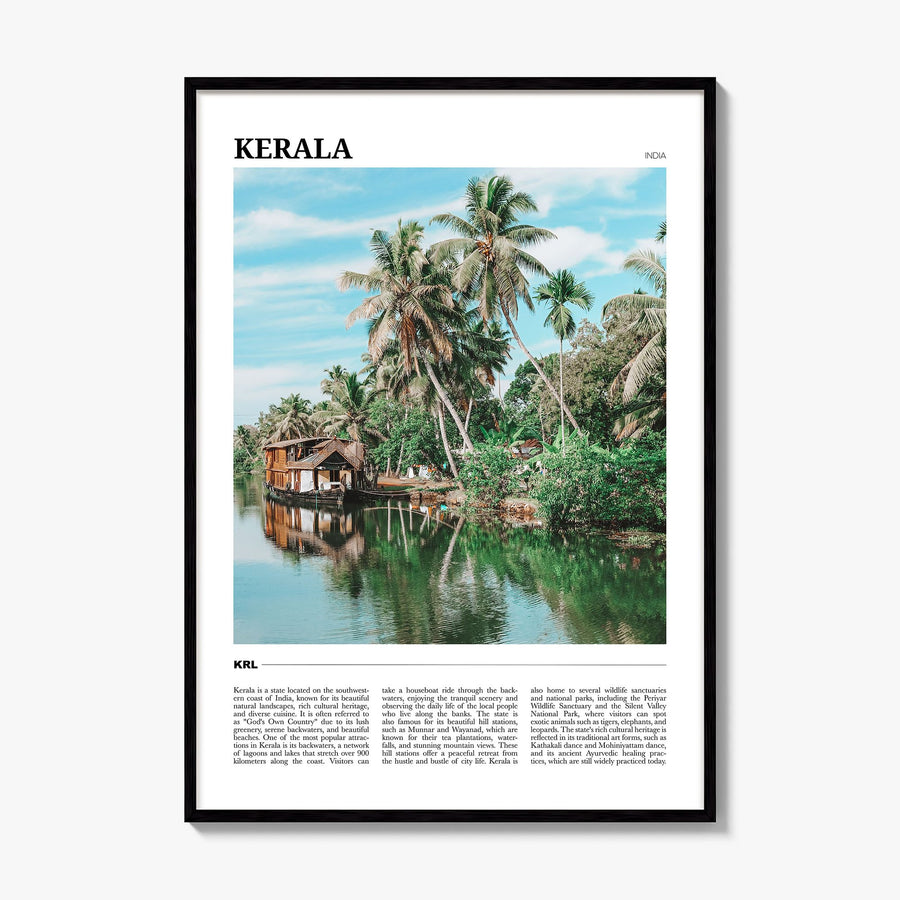 Kerala Travel Poster, framed poster mockup