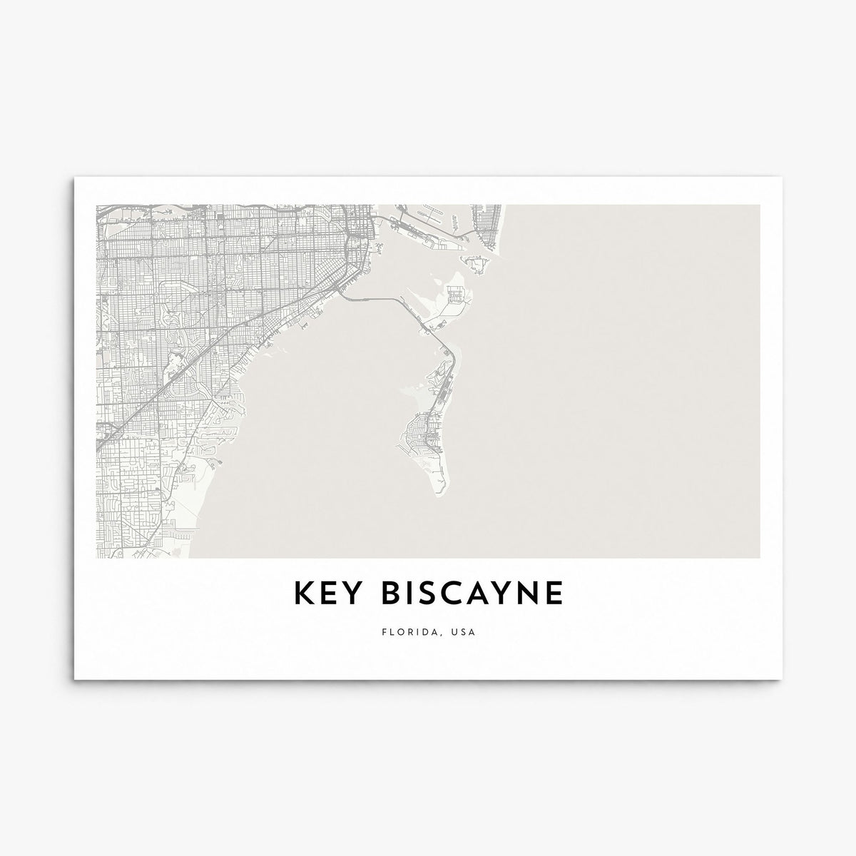 Key Biscayne Map Poster, print only (unframed)