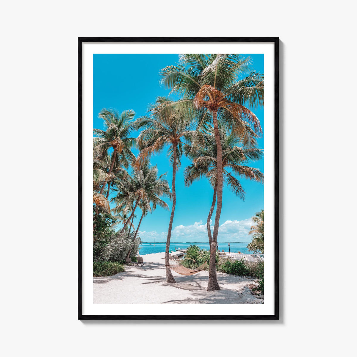 Key Largo colorful photo poster of Florida, USA – vertical wall art, unframed print shown in interior mockup