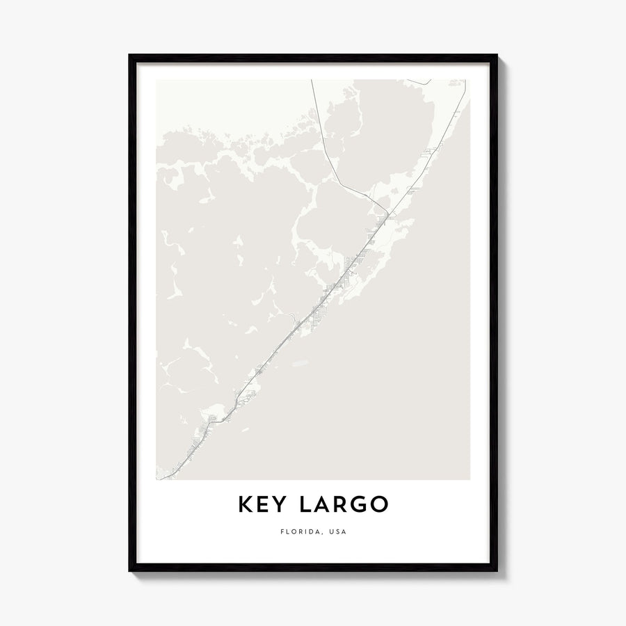 Key Largo Map Poster, framed poster mockup