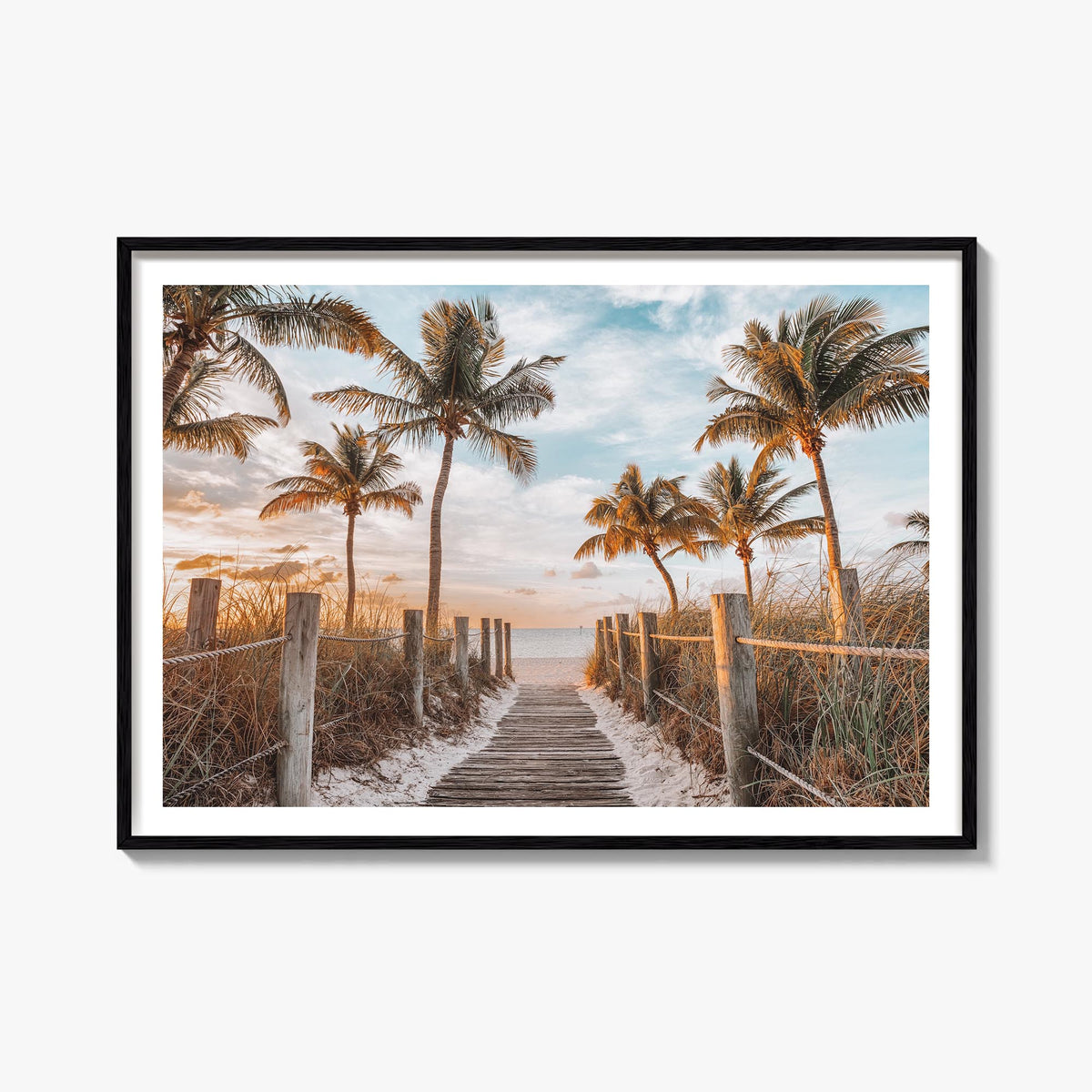 Key West colorful photo poster of Florida, USA – horizontal wall art, unframed print shown in interior mockup