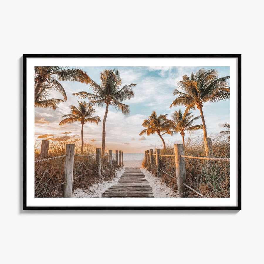Key West Photo Poster, framed poster mockup, white border