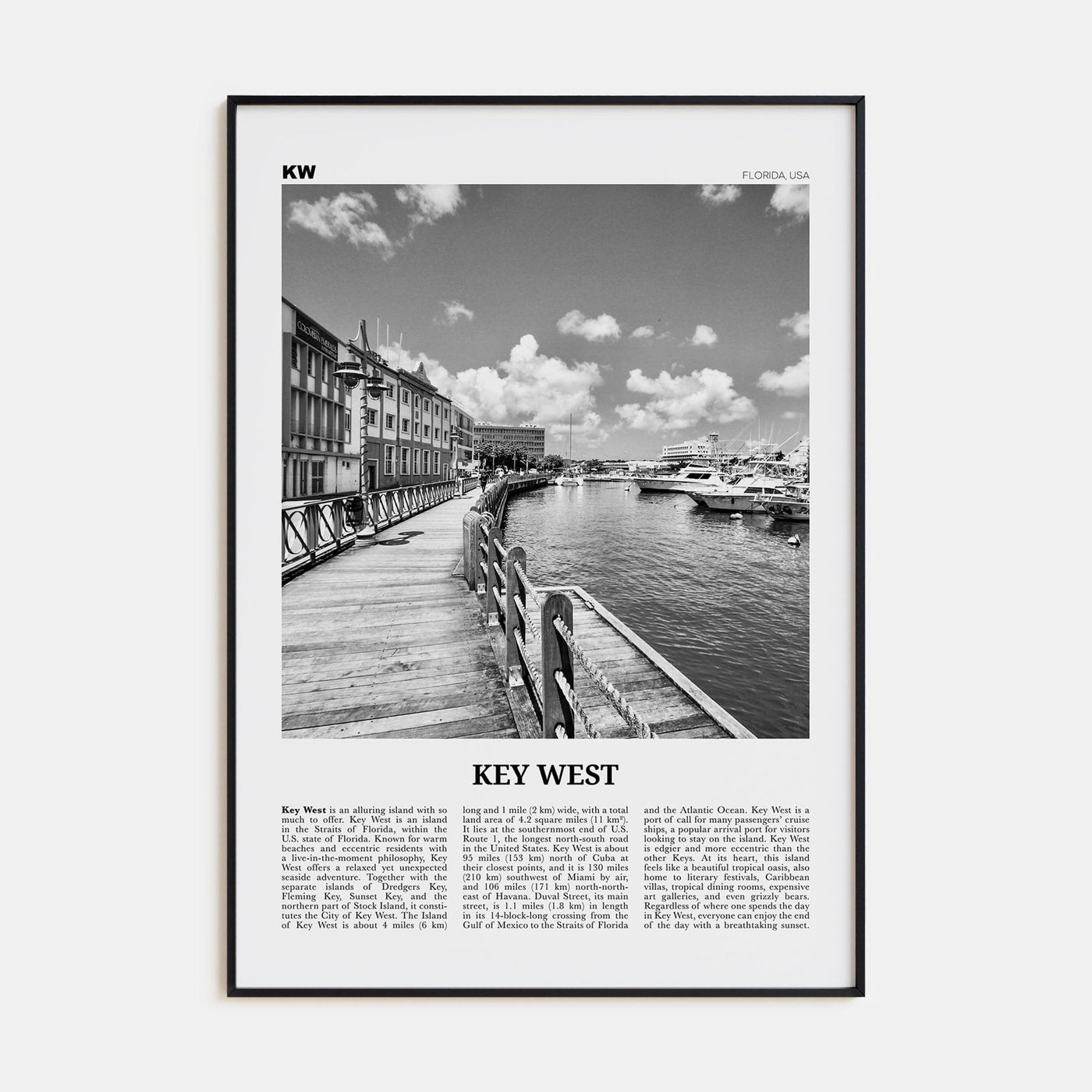 Key West No 2 Poster None / 8x12 in Nbourhood Travel B&W Poster