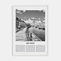 Key West No 2 Poster White Wood / 8x12 in Nbourhood Travel B&W Poster