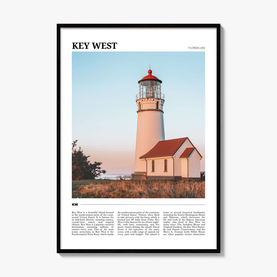 Key West Travel Poster, framed poster mockup
