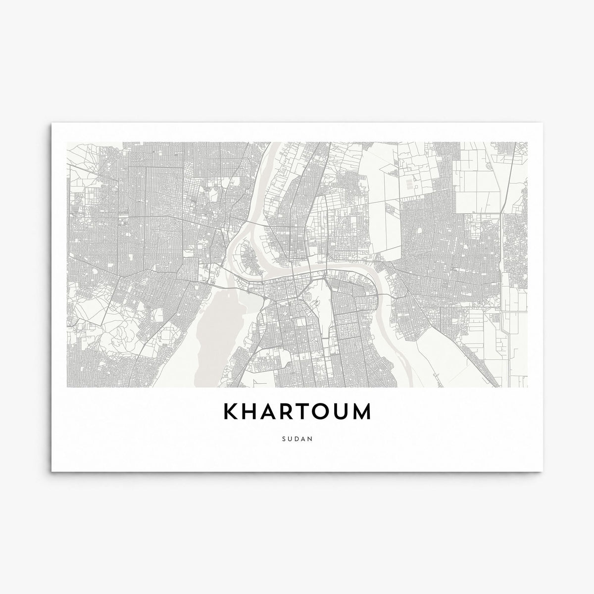 Khartoum Map Poster, print only (unframed)