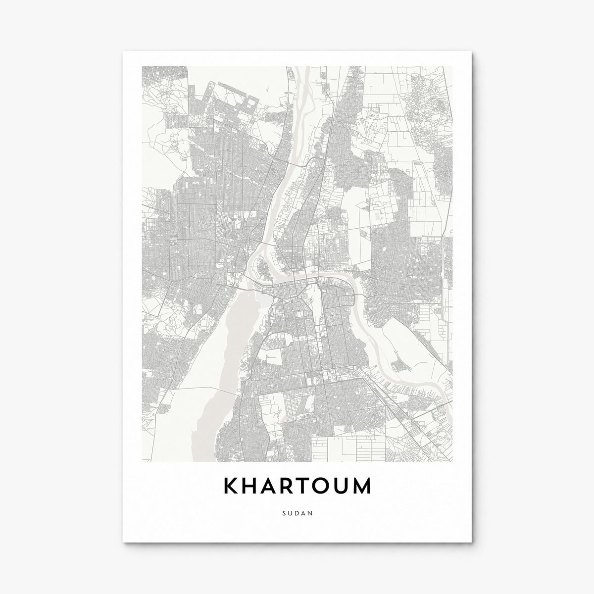 Khartoum Map Poster, print only (unframed)