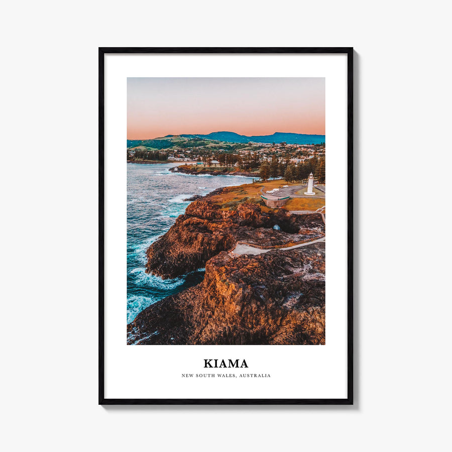 Kiama colorful classic poster of Australia – vertical wall art, unframed print shown in interior mockup