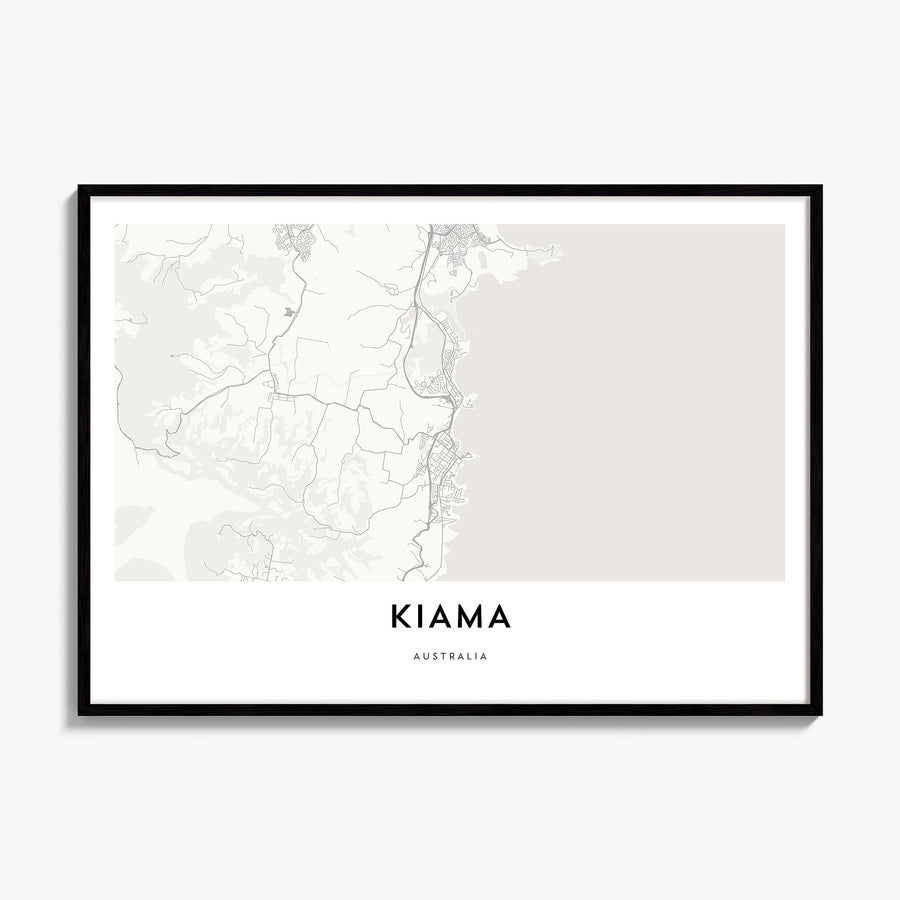 Kiama Map Poster, framed poster mockup