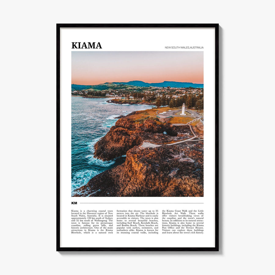 Kiama Travel Poster, framed poster mockup