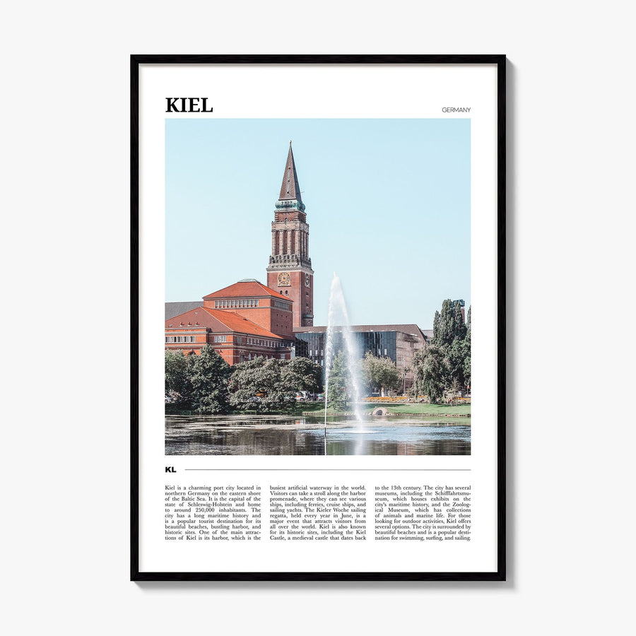 Kiel Travel Poster, framed poster mockup