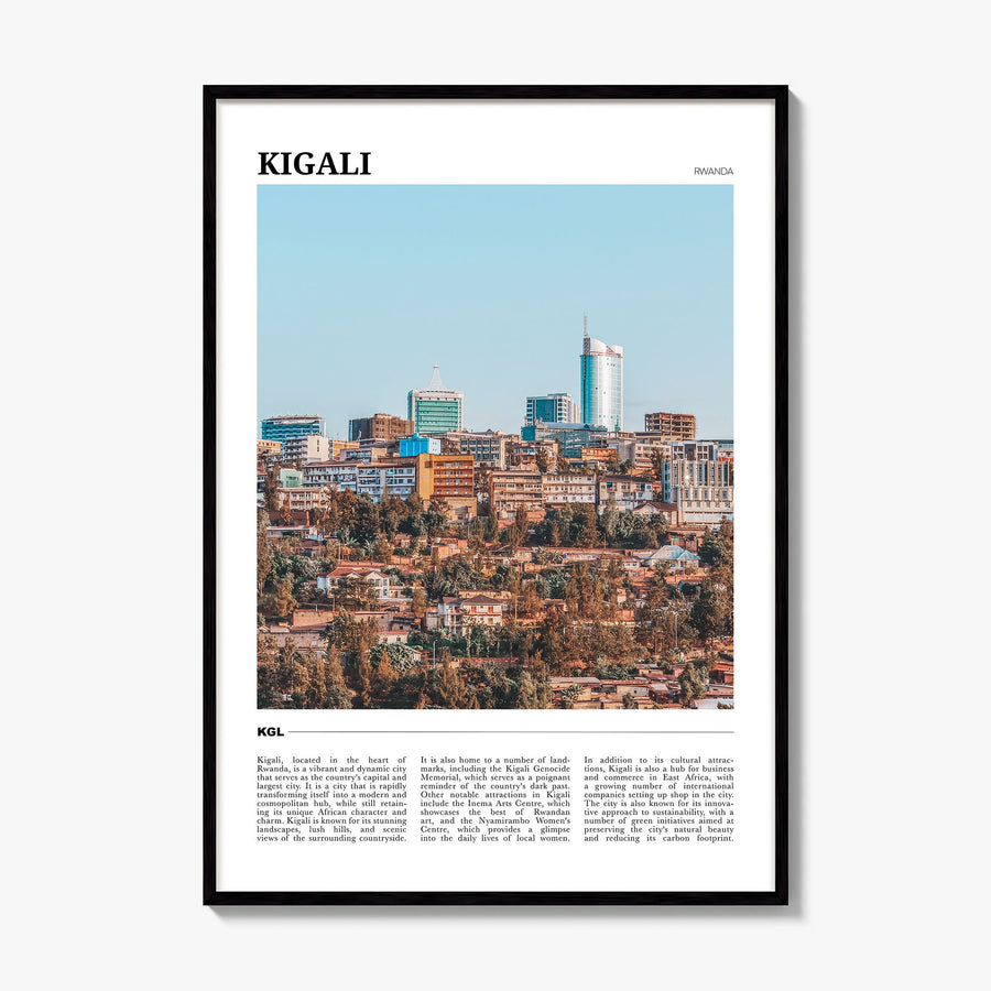 Kigali Travel Poster, framed poster mockup