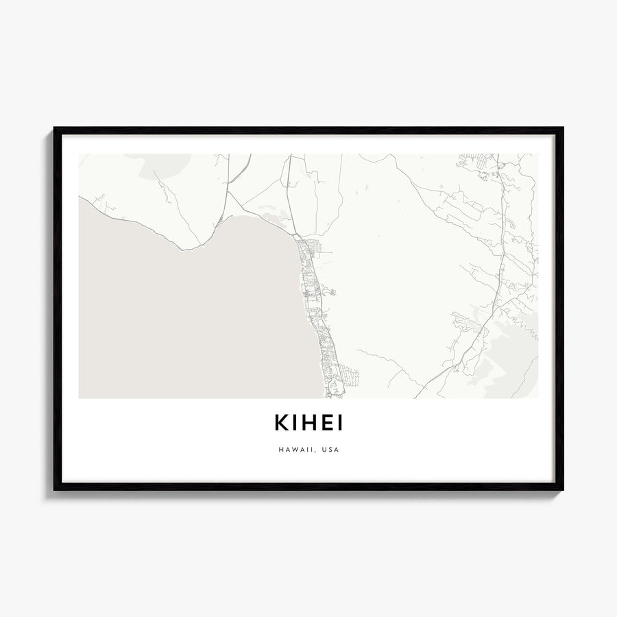 Kihei Map Poster, framed poster mockup