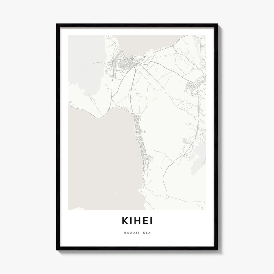 Kihei Map Poster, framed poster mockup