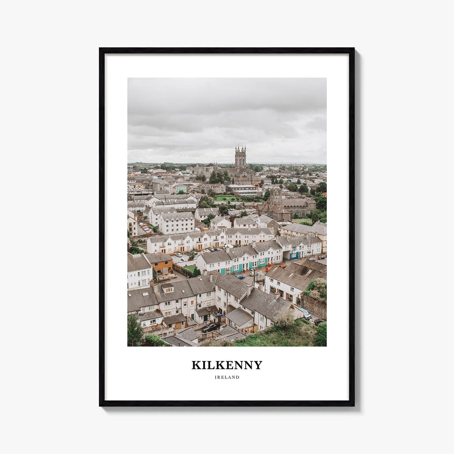 Kilkenny colorful classic poster of Ireland – vertical wall art, unframed print shown in interior mockup