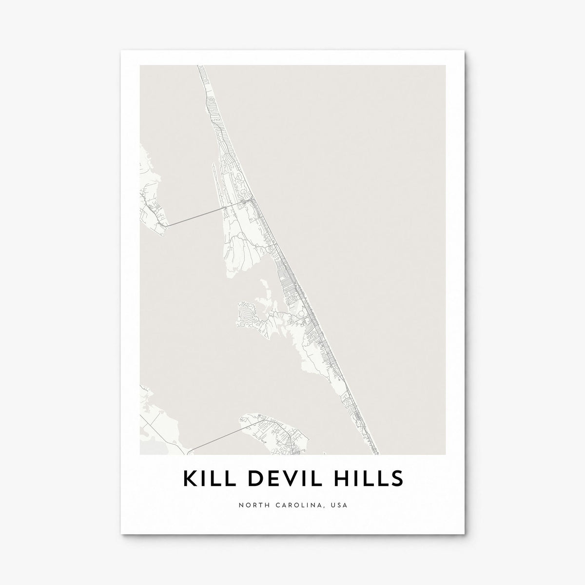 Kill Devil Hills Map Poster, print only (unframed)