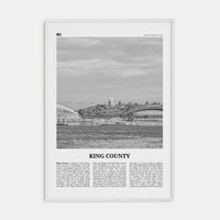 King County Poster White Wood / 8x12 in Nbourhood Travel B&W Poster