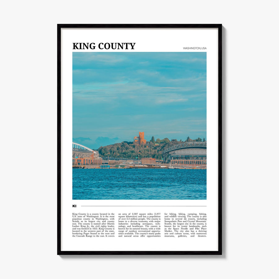 King County Travel Poster, framed poster mockup