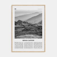 Kings Canyon National Park Poster Natural Wood / 8x12 in Nbourhood Travel B&W Poster