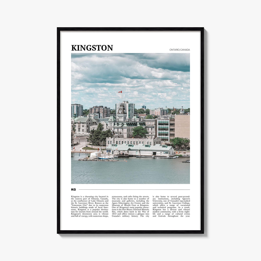 Kingston, Canada colorful travel poster of Canada – vertical wall art, unframed print shown in interior mockup
