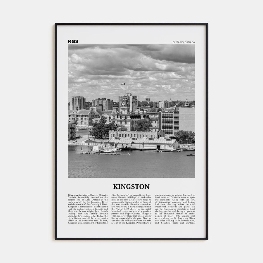 Kingston, Canada Poster None / 8x12 in Nbourhood Travel B&W Poster