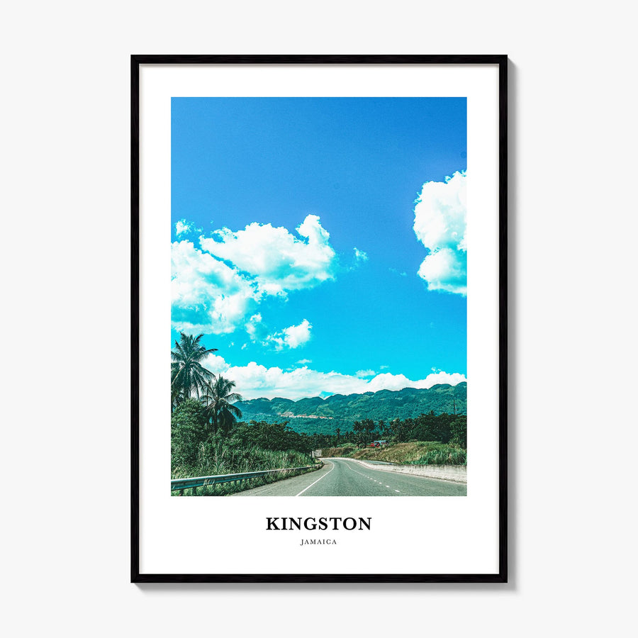 Kingston, Jamaica Classic Poster, framed poster mockup