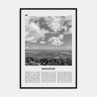 Kingston, Jamaica Poster Black Wood / 8x12 in Nbourhood Travel B&W Poster