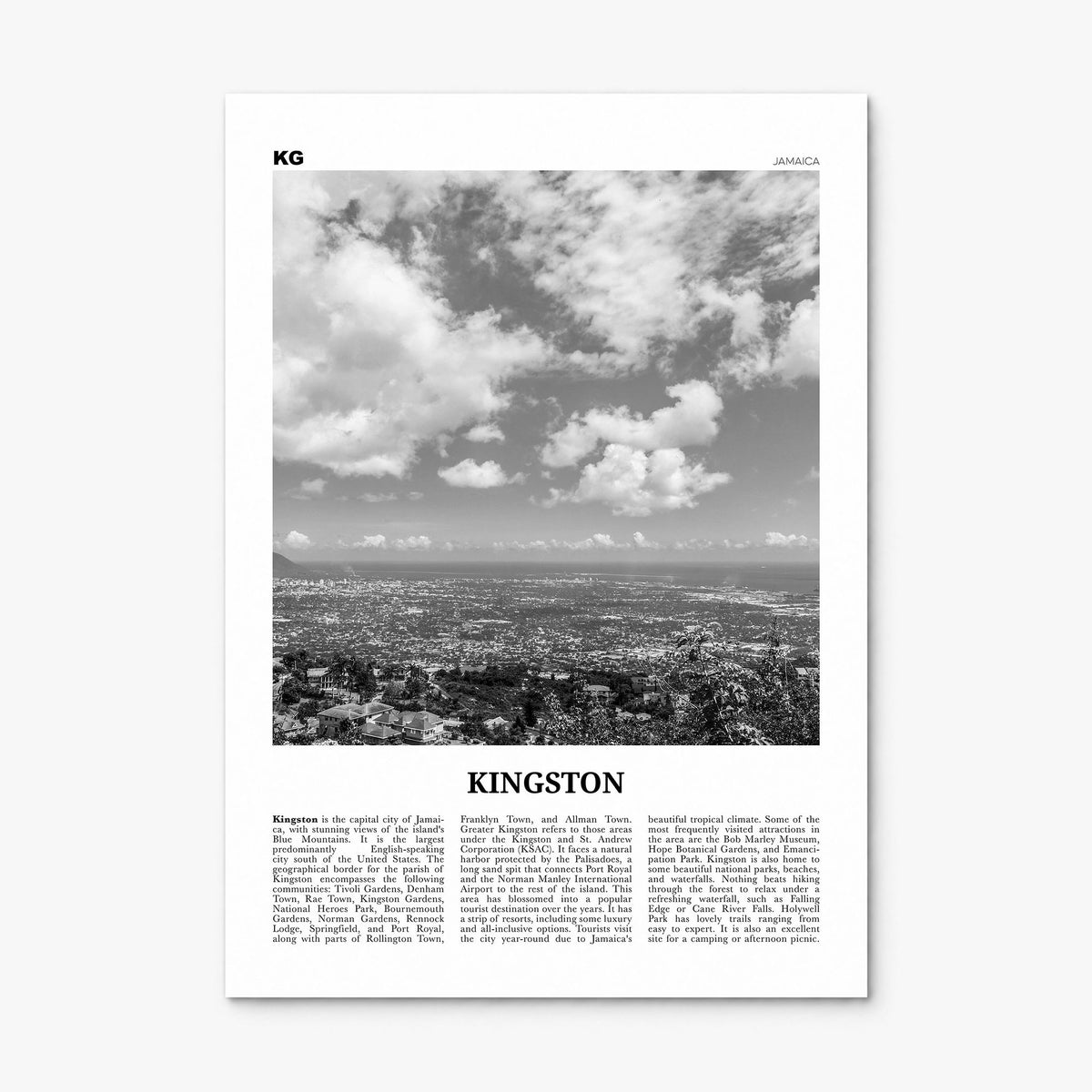 Kingston, Jamaica Newspaper Poster, print only (unframed)